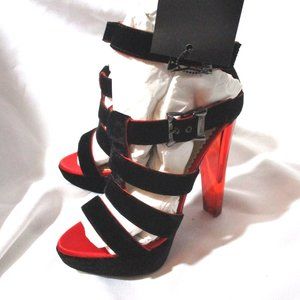 NEW CHARLOTTE OLYMPIA HORTENCIA Strappy Sandal HEEL Shoe BLACK 36.5